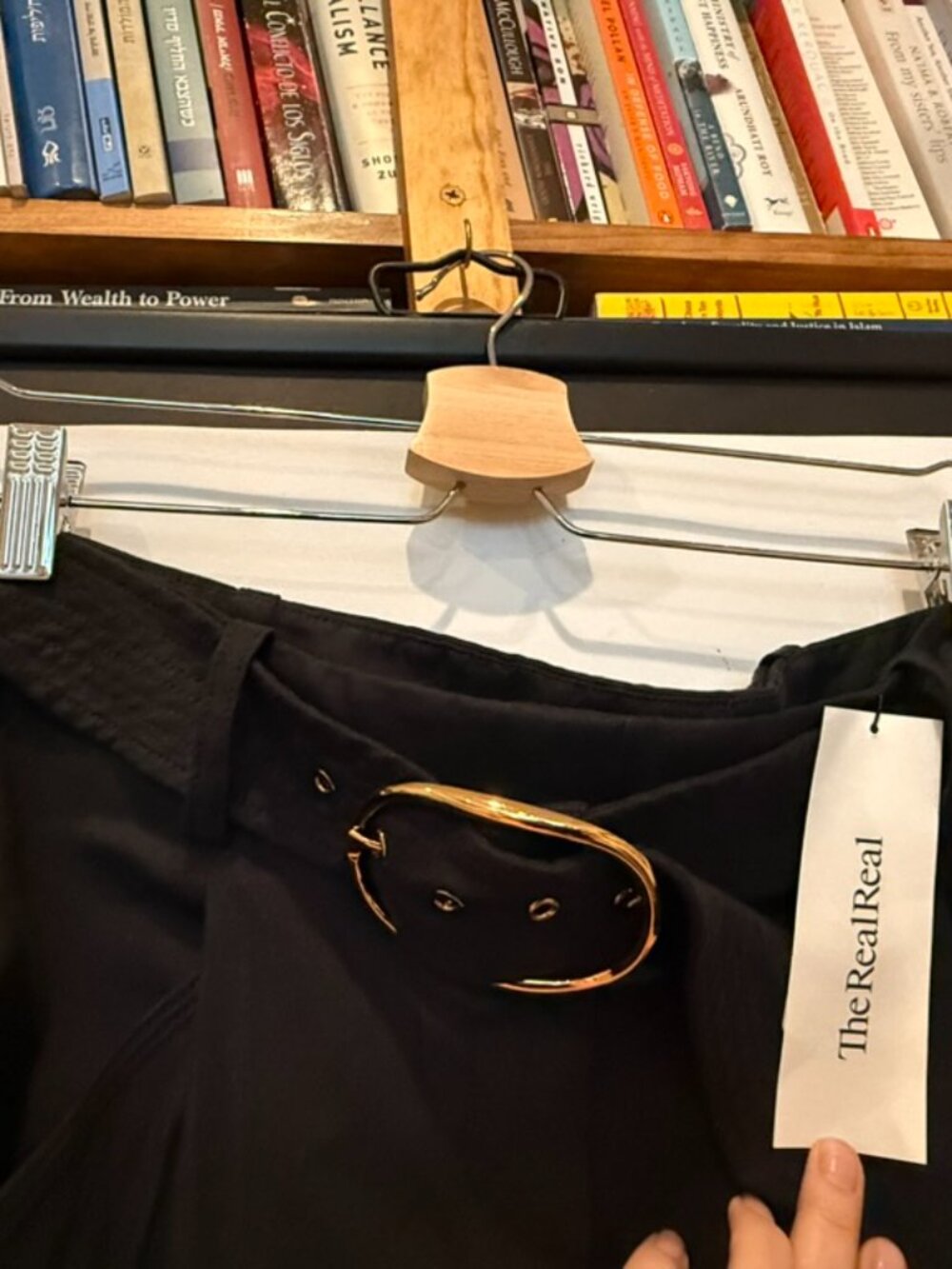 Veronica Beard black belted pleated trousers - Picture 4 of 6